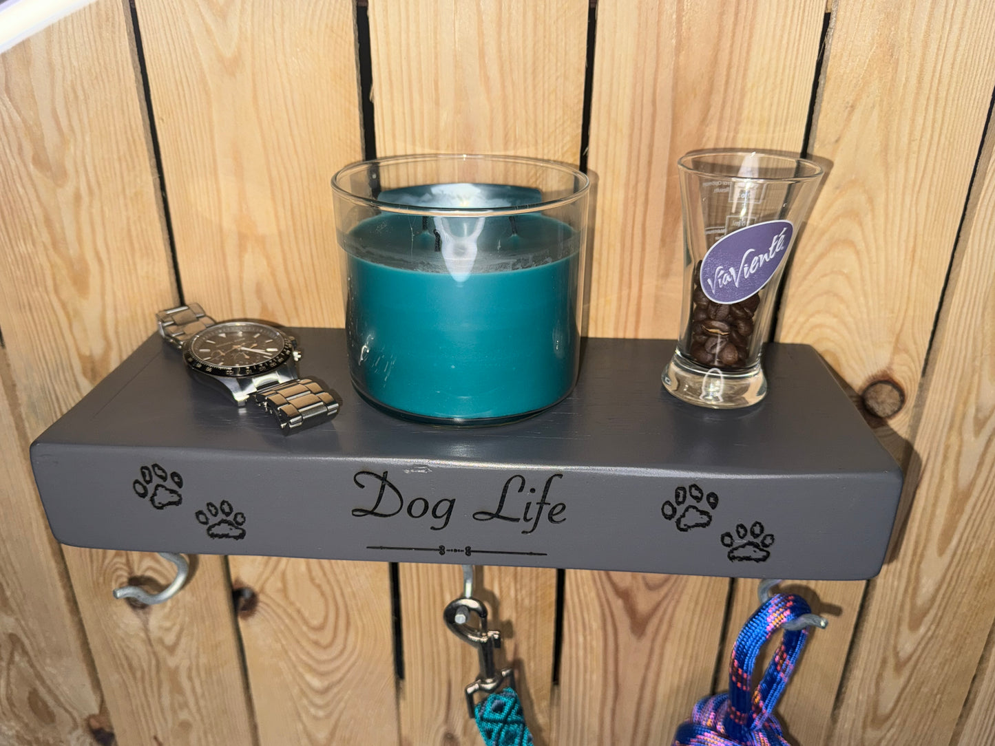 Floating Dog Shelf Handmade (charcoal gray) 1 of 1