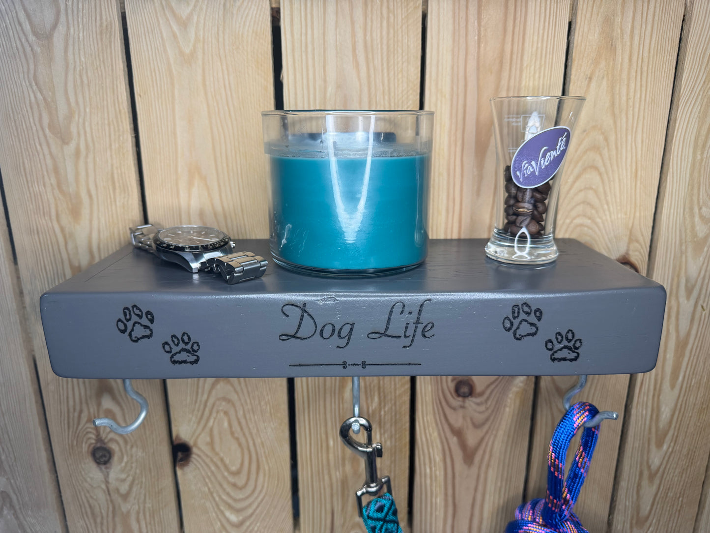Floating Dog Shelf Handmade (charcoal gray) 1 of 1