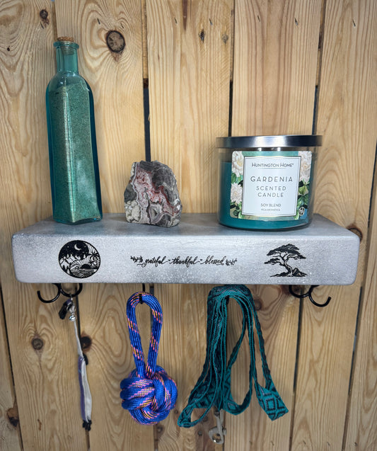 Grateful, Thankful, Blessed Floating Shelf (Stone Look Style Of Paint) 1 of 1